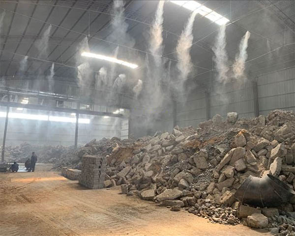 車間降塵噴淋，噴霧抑塵，噴霧除塵，噴淋降塵原理和運用